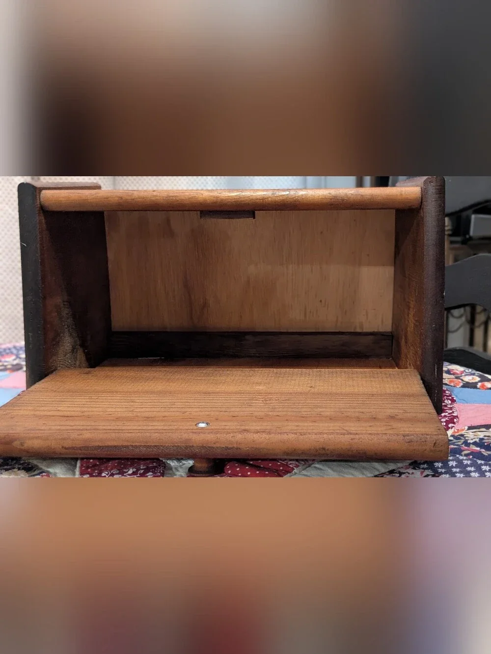 Vintage Wood Bread Box Farm House Cottagecore Grannycore Rustic Kitchen
